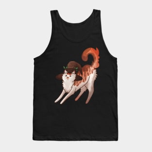 Witch Red Cat with Hat - Halloween Cat Design - Cat Lovers Design Tank Top
